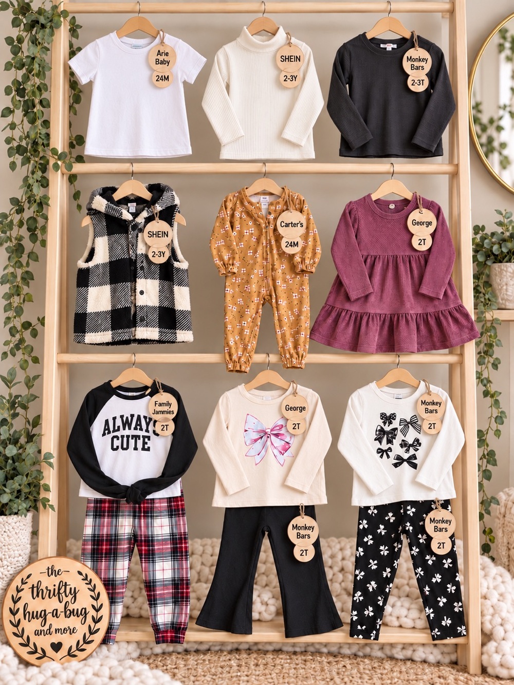 Girls 2T 24M 2–3Y Clothing Bundle 12 Pieces Carter’s George SHEIN Monkey Bars